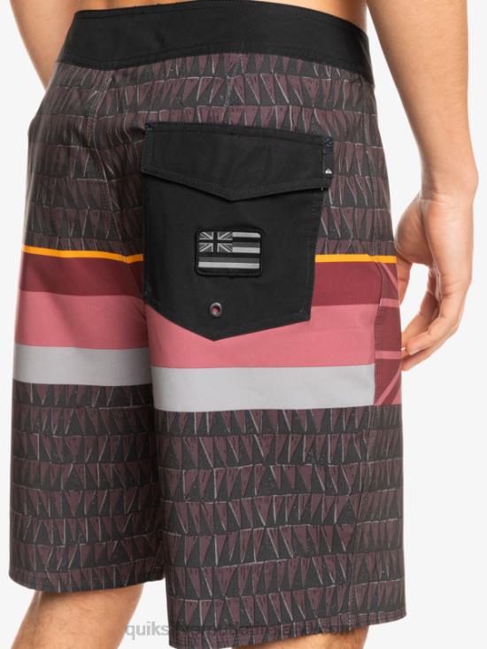 Men Quiksilver Surfsilk Faded Stripe 20 Boardshorts N02TD1605 ruby wine