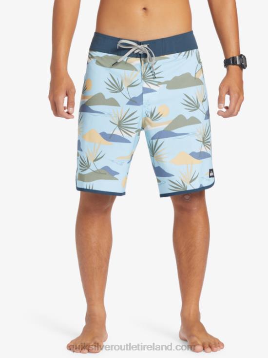 Men Quiksilver Surfsilk Scallop 19 Boardshorts N02TD218 sky blue