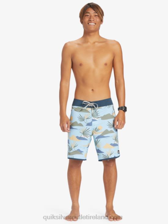 Men Quiksilver Surfsilk Scallop 19 Boardshorts N02TD218 sky blue