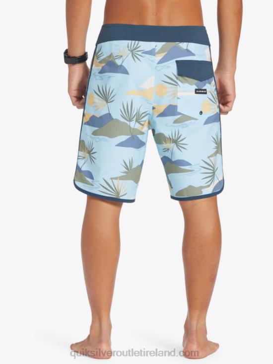 Men Quiksilver Surfsilk Scallop 19 Boardshorts N02TD218 sky blue
