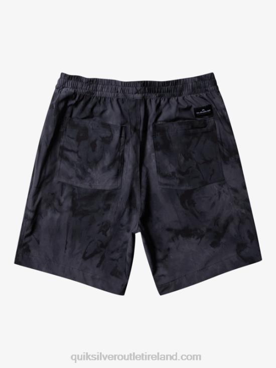 Men Quiksilver Taxer Print 18 Amphibian Boardshorts N02TD101 black