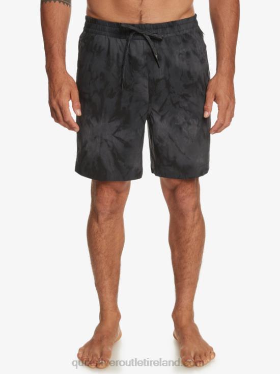 Men Quiksilver Taxer Print 18 Amphibian Boardshorts N02TD101 black