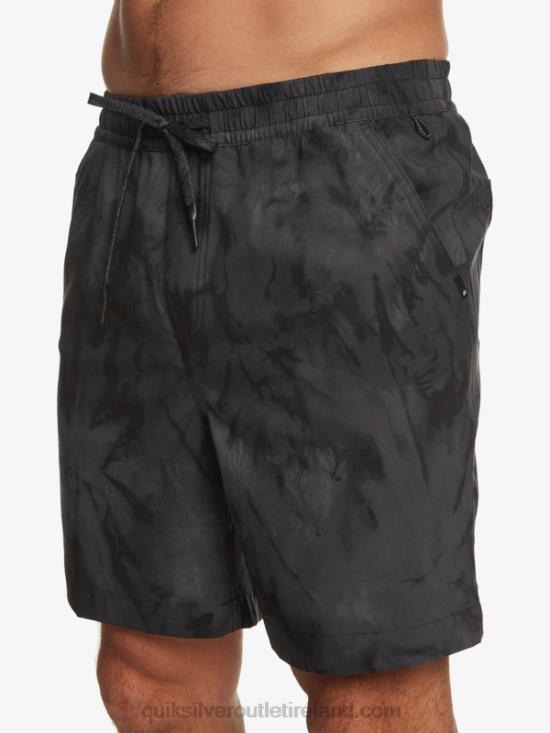 Men Quiksilver Taxer Print 18 Amphibian Boardshorts N02TD101 black
