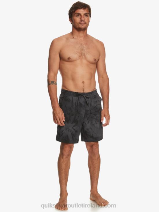 Men Quiksilver Taxer Print 18 Amphibian Boardshorts N02TD101 black