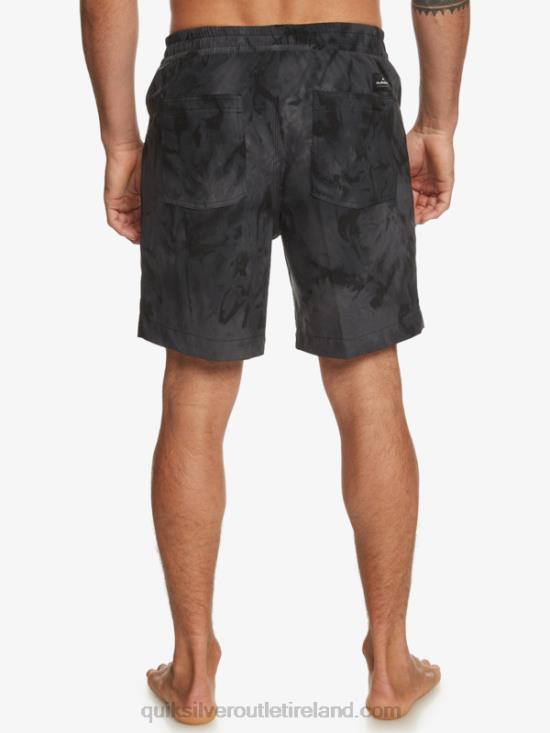 Men Quiksilver Taxer Print 18 Amphibian Boardshorts N02TD101 black