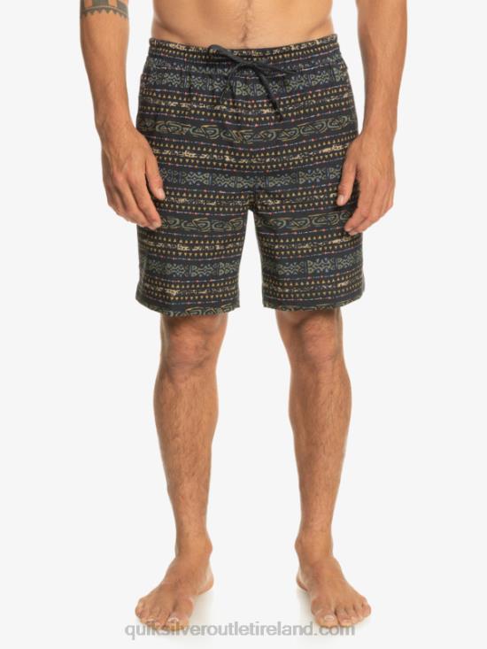Men Quiksilver Taxer Print 18 Amphibian Boardshorts N02TD102 black
