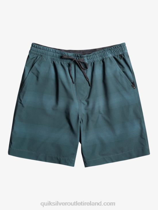 Men Quiksilver Taxer Print 18 Amphibian Boardshorts N02TD103 bering sea