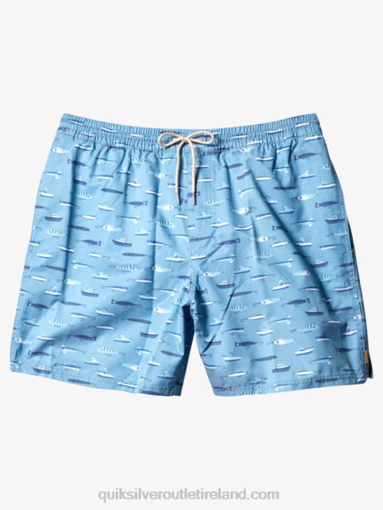 Men Quiksilver Waterman Drag Week 17 Volleys N02TD544 dusk blue drag week