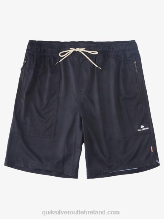 Men Quiksilver Waterman Scout Zipper Amphibian 20 Boardshorts N02TD1324 black