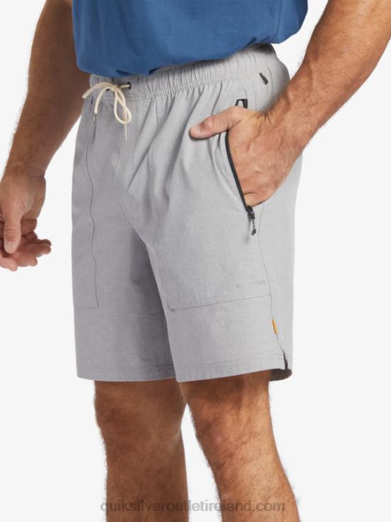 Men Quiksilver Waterman Scout Zipper Amphibian 20 Boardshorts N02TD1326 sharkskin