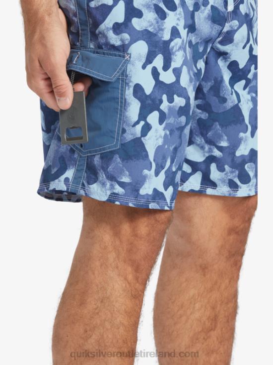 Men Quiksilver Waterman Throwback Camo 19 Boardshorts N02TD536 ensign blue throwback