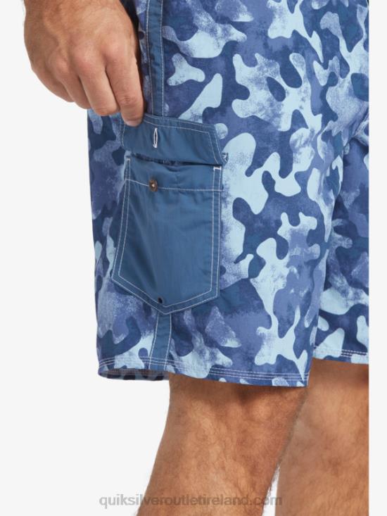Men Quiksilver Waterman Throwback Camo 19 Boardshorts N02TD536 ensign blue throwback