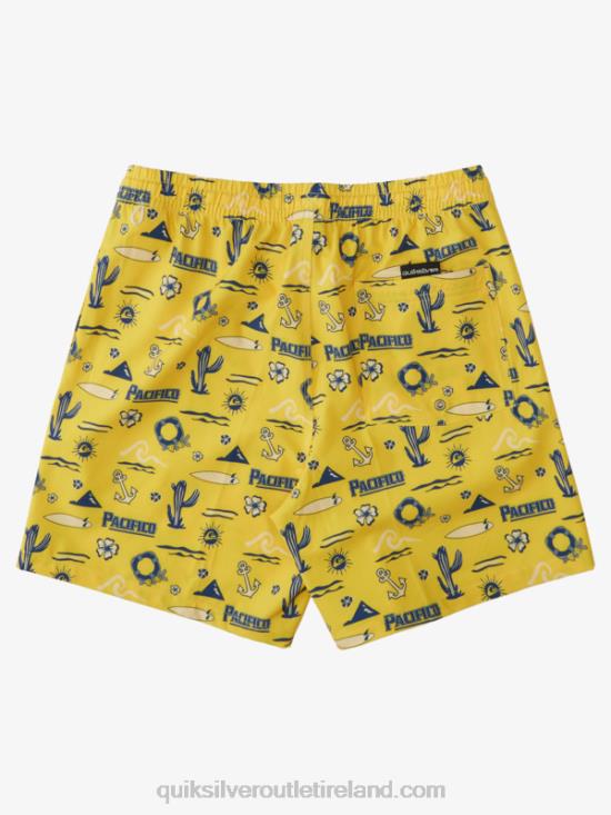 Men Quiksilver x Pacifico 17 Volleys N02TD1763 yellow pacifico quik volley