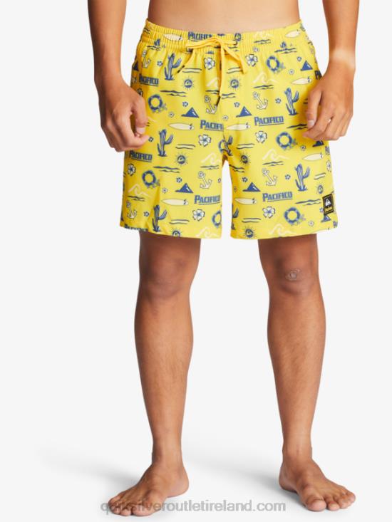 Men Quiksilver x Pacifico 17 Volleys N02TD1763 yellow pacifico quik volley