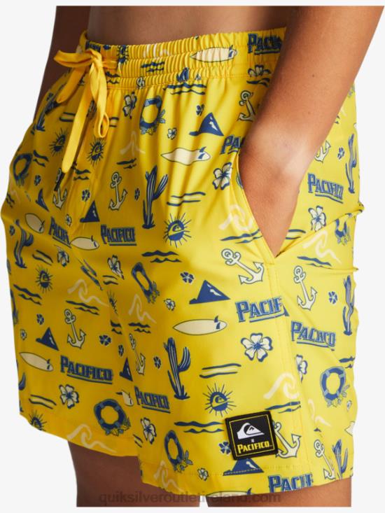 Men Quiksilver x Pacifico 17 Volleys N02TD1763 yellow pacifico quik volley