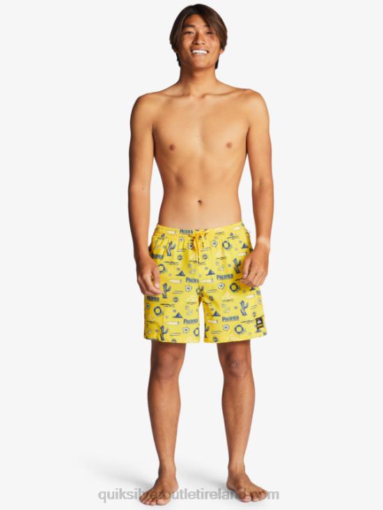 Men Quiksilver x Pacifico 17 Volleys N02TD1763 yellow pacifico quik volley