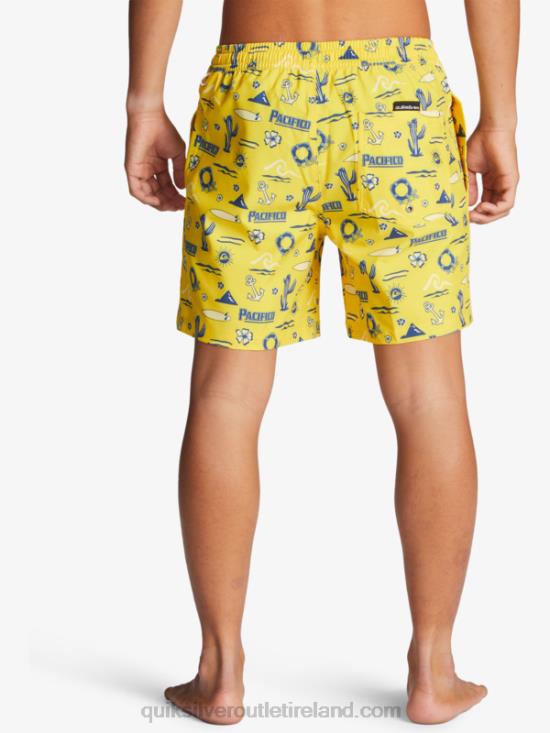 Men Quiksilver x Pacifico 17 Volleys N02TD1763 yellow pacifico quik volley