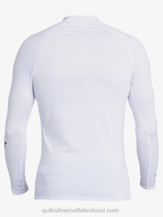 Men Quiksilver All Time Long Sleeve UPF 50 Rashguard N02TD1429 white