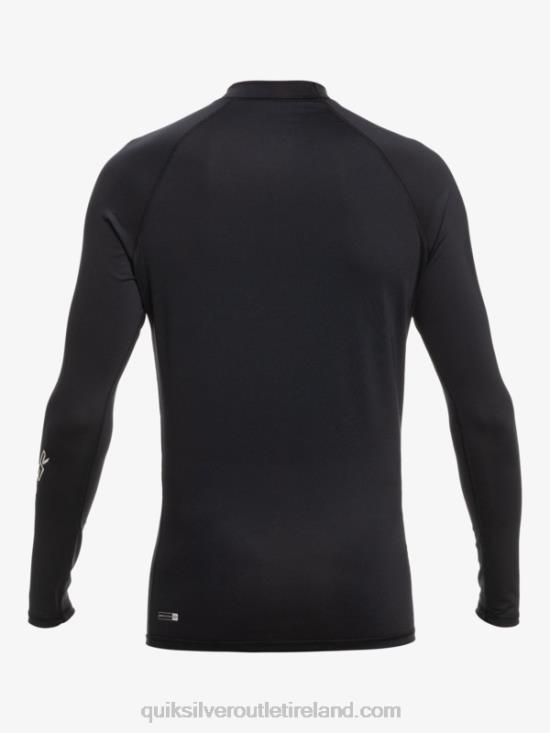 Men Quiksilver All Time Long Sleeve UPF 50 Rashguard N02TD817 black