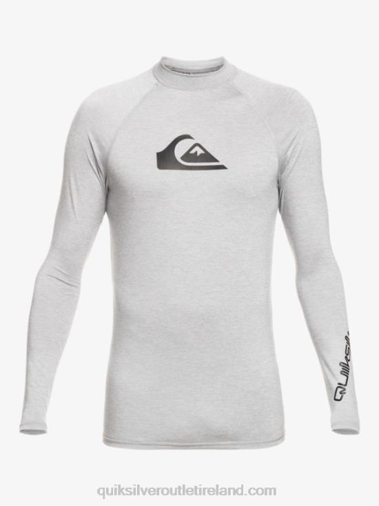 Men Quiksilver All Time Long Sleeve UPF 50 Rashguard N02TD819 sleet heather