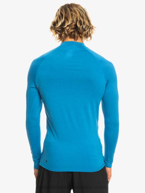 Men Quiksilver All Time Long Sleeve UPF 50 Rashguard N02TD822 snorkel blue heather