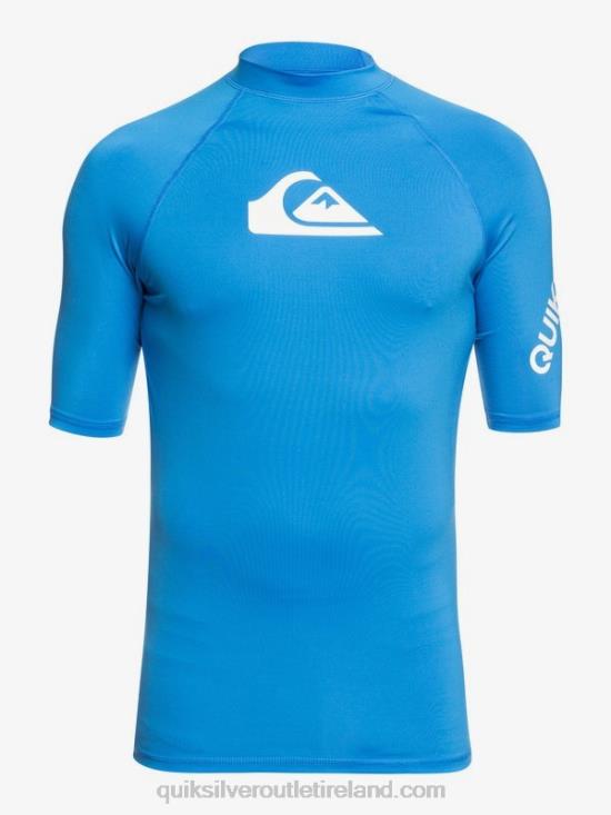 Men Quiksilver All Time Short Sleeve UPF 50 Rashguard N02TD1259 blithe