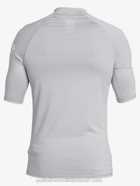 Men Quiksilver All Time Short Sleeve UPF 50 Rashguard N02TD1260 sleet heather