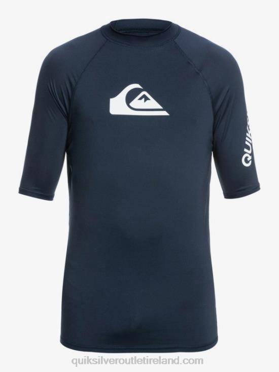 Men Quiksilver All Time Short Sleeve UPF 50 Rashguard N02TD1263 navy blazer