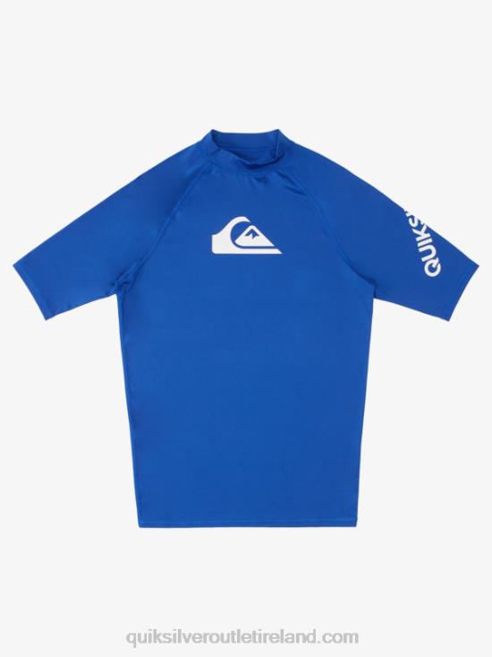 Men Quiksilver All Time Short Sleeve UPF 50 Rashguard N02TD1264 electric royal