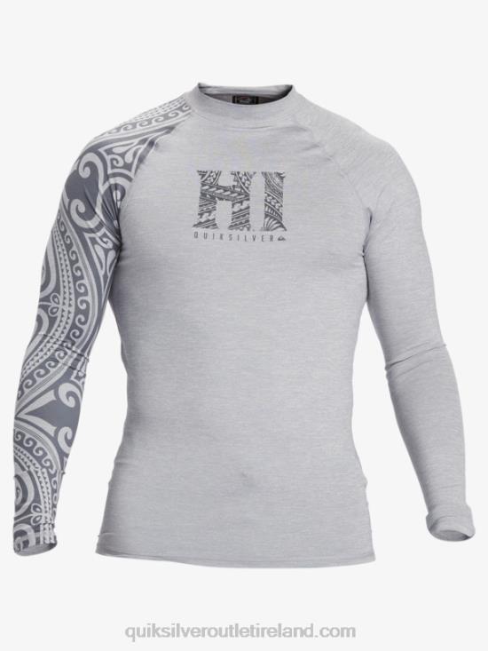 Men Quiksilver Hawaii Big Island UPF 50 Long Sleeve Surf Tee N02TD922 sleet heather