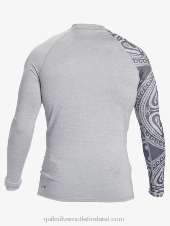 Men Quiksilver Hawaii Big Island UPF 50 Long Sleeve Surf Tee N02TD922 sleet heather