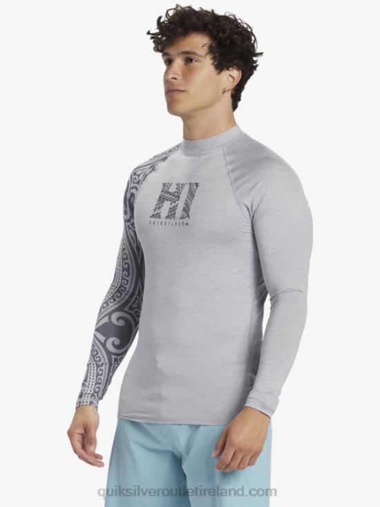 Men Quiksilver Hawaii Big Island UPF 50 Long Sleeve Surf Tee N02TD922 sleet heather