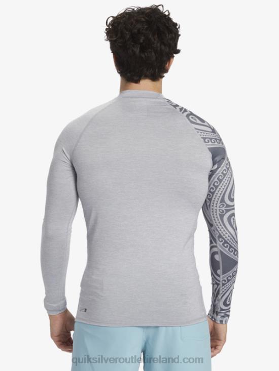 Men Quiksilver Hawaii Big Island UPF 50 Long Sleeve Surf Tee N02TD922 sleet heather
