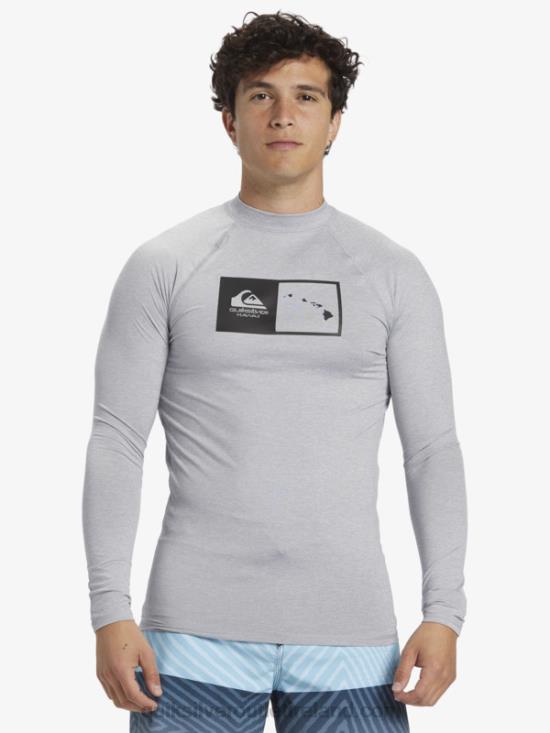 Men Quiksilver Hawaii Double Down UPF 50 Long Sleeve Surf Tee N02TD1106 sleet heather