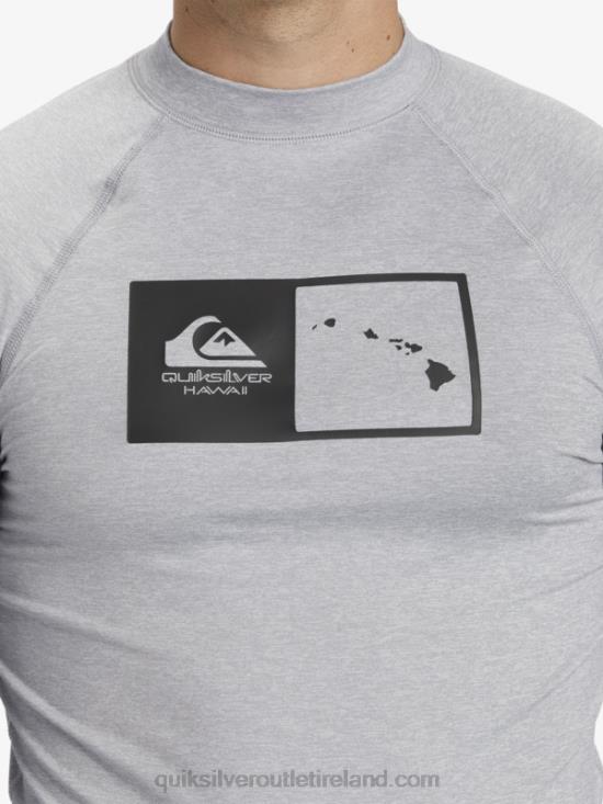 Men Quiksilver Hawaii Double Down UPF 50 Long Sleeve Surf Tee N02TD1106 sleet heather