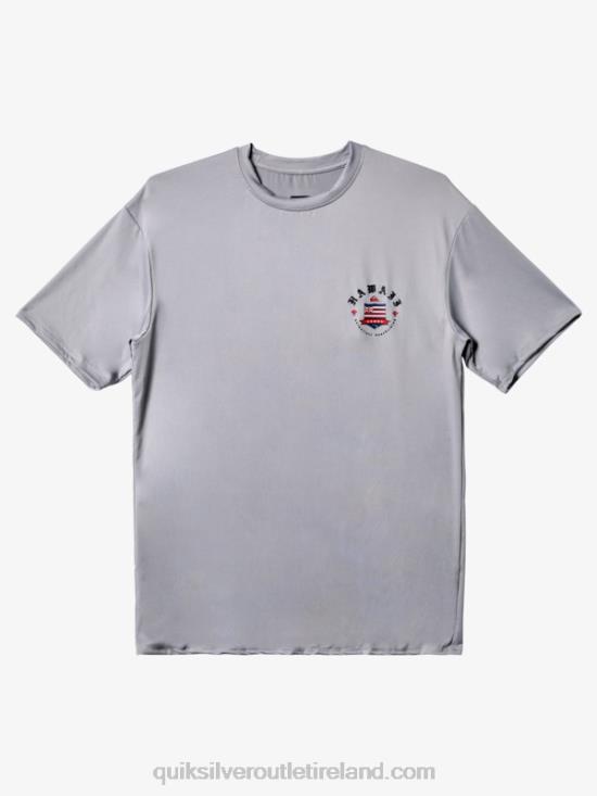Men Quiksilver Hawaii Royalty UPF 50 Short Sleeve Surf Tee N02TD1124 sleet