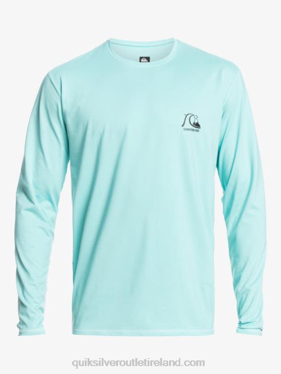 Men Quiksilver Heritage Heather Long Sleeve UPF 50 Surf Tee N02TD1468 angel blue heather