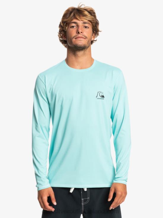Men Quiksilver Heritage Heather Long Sleeve UPF 50 Surf Tee N02TD1468 angel blue heather