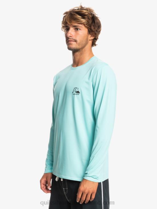 Men Quiksilver Heritage Heather Long Sleeve UPF 50 Surf Tee N02TD1468 angel blue heather