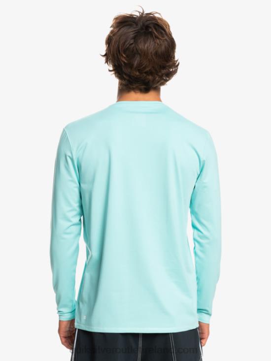 Men Quiksilver Heritage Heather Long Sleeve UPF 50 Surf Tee N02TD1468 angel blue heather