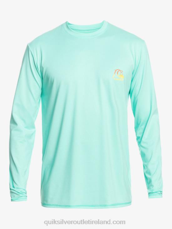 Men Quiksilver Heritage Heather Long Sleeve UPF 50 Surf Tee N02TD1471 pool green heather