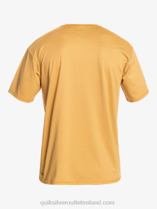 Men Quiksilver Heritage Heather Short Sleeve UPF 50 Surf T-Shirt N02TD1127 wheat heather