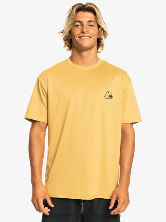 Men Quiksilver Heritage Heather Short Sleeve UPF 50 Surf T-Shirt N02TD1127 wheat heather