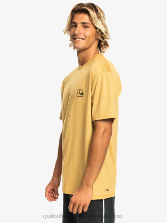 Men Quiksilver Heritage Heather Short Sleeve UPF 50 Surf T-Shirt N02TD1127 wheat heather