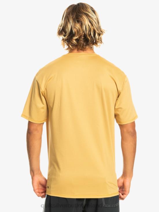 Men Quiksilver Heritage Heather Short Sleeve UPF 50 Surf T-Shirt N02TD1127 wheat heather