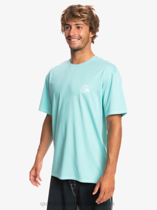 Men Quiksilver Heritage Heather Short Sleeve UPF 50 Surf T-Shirt N02TD1128 angel blue heather