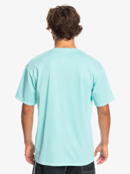 Men Quiksilver Heritage Heather Short Sleeve UPF 50 Surf T-Shirt N02TD1128 angel blue heather