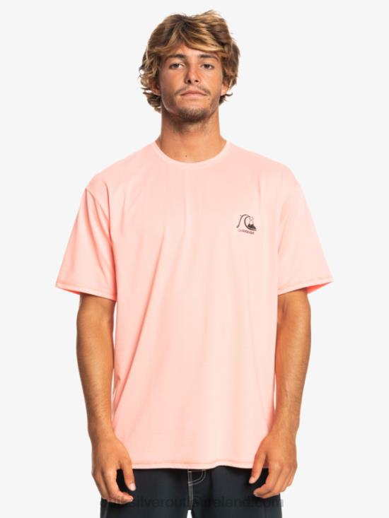 Men Quiksilver Heritage Heather Short Sleeve UPF 50 Surf T-Shirt N02TD1130 fresh salmon heather