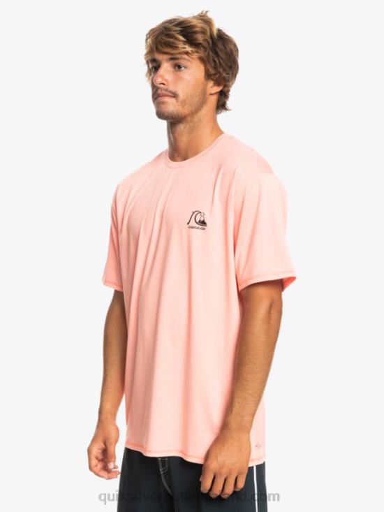 Men Quiksilver Heritage Heather Short Sleeve UPF 50 Surf T-Shirt N02TD1130 fresh salmon heather