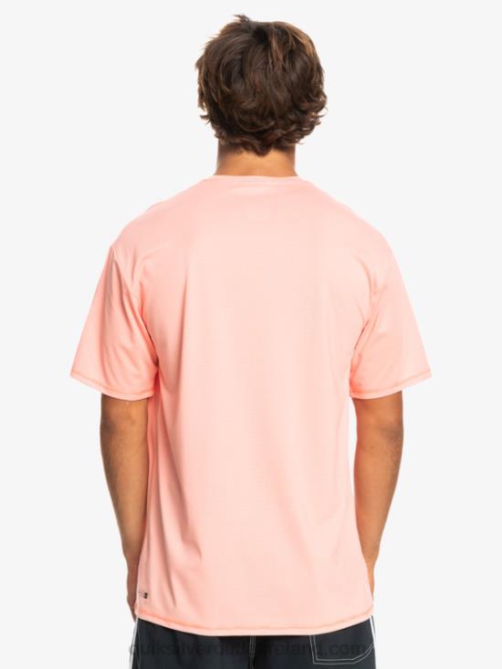 Men Quiksilver Heritage Heather Short Sleeve UPF 50 Surf T-Shirt N02TD1130 fresh salmon heather